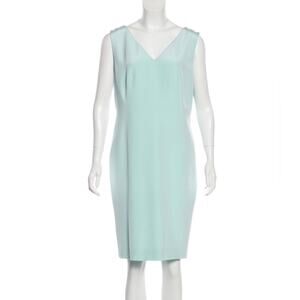 Pamella Roland mint sheath dress light blue green sleeveless